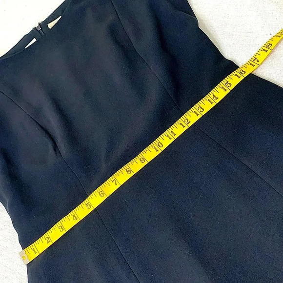 Liz Claiborne Vintage 90s Casual Chiffon Short Sleeves Shift Dress Size 8 Black - Picture 8 of 10